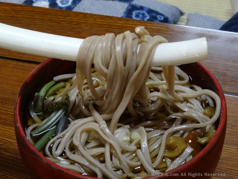 ねぎがお箸の代わり…